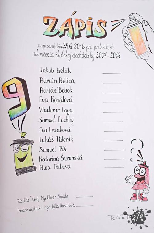 Rozlúčka deviatakov - slávnostný obrad